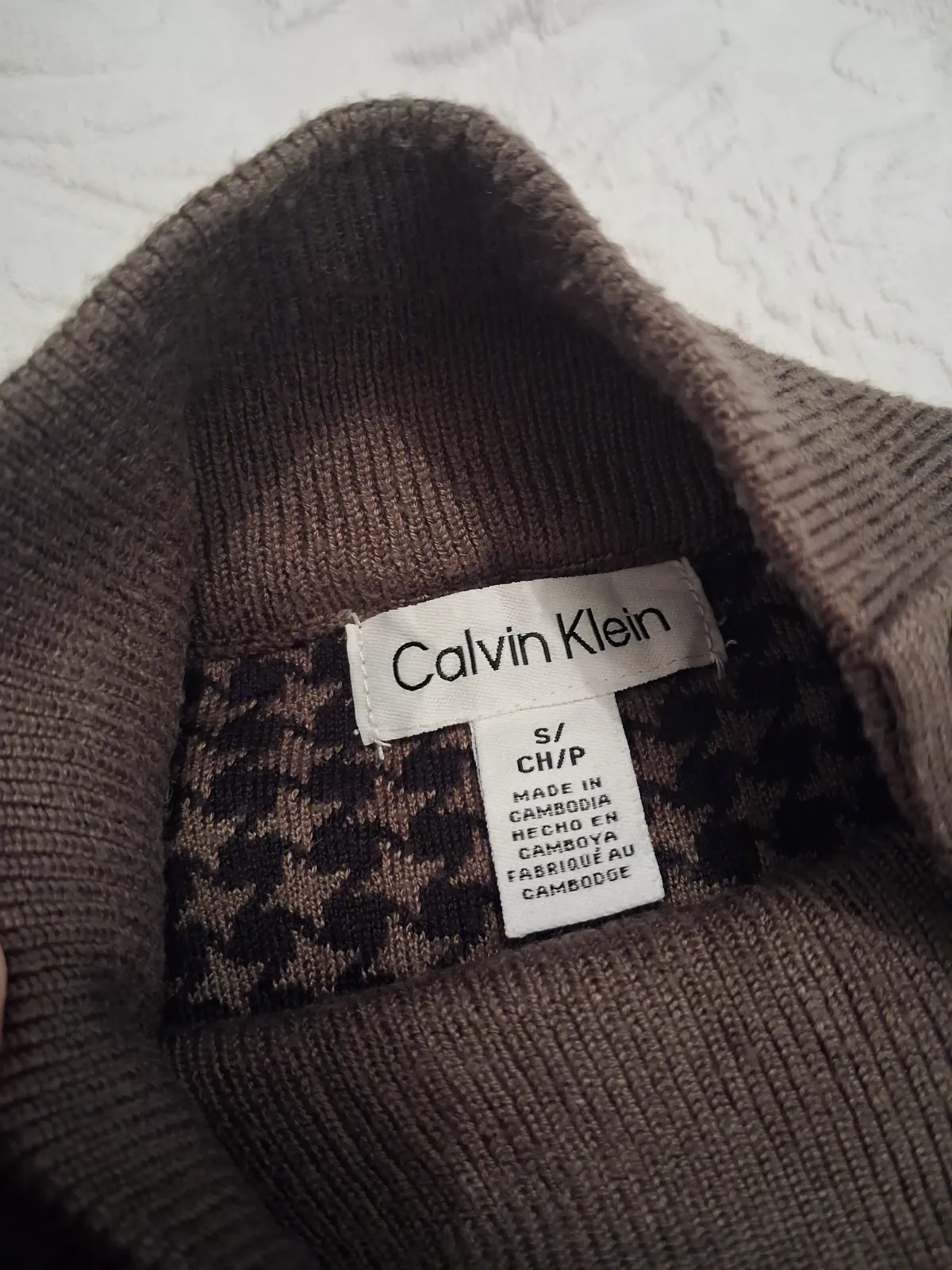 Pull col montant motif pied-de-poule Calvin Klein – Calvin Klein – taille S 3