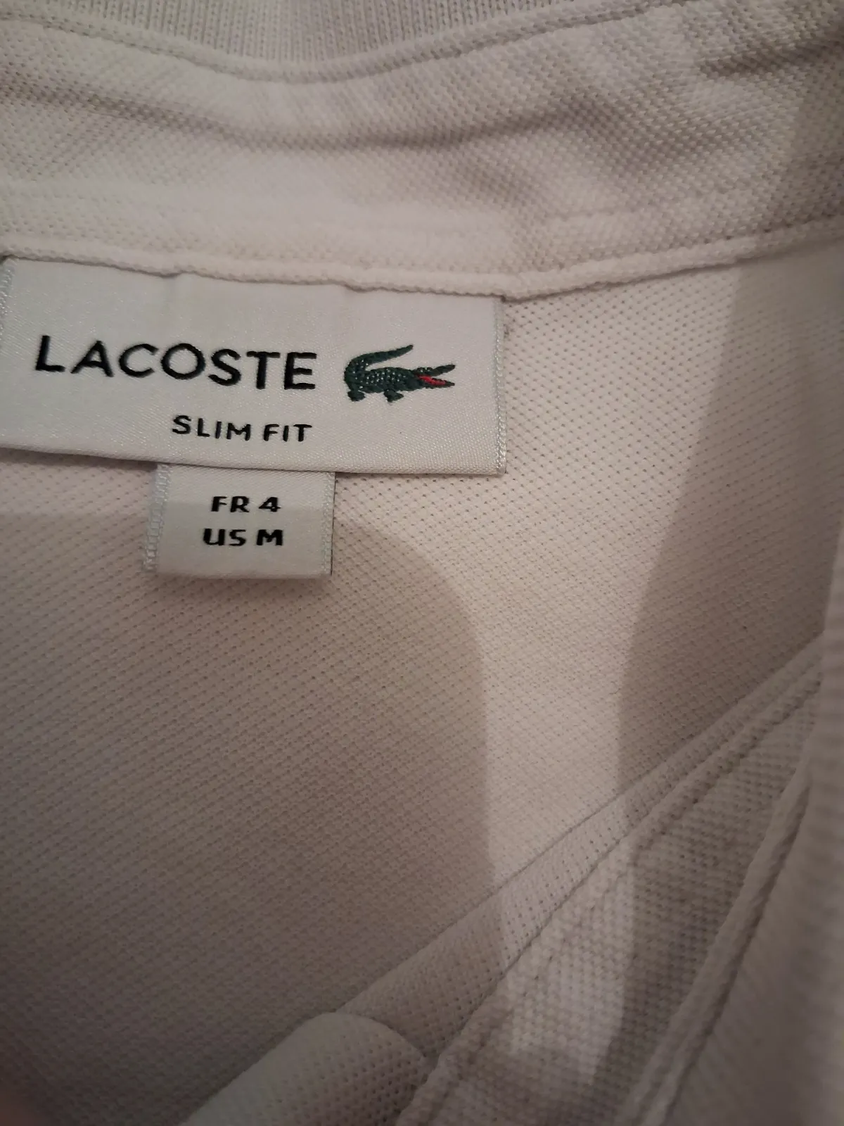 Polo à manches courtes blanc – Lacoste – taille M 4