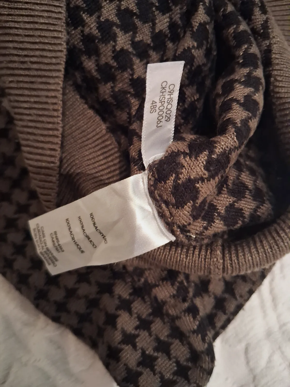 Pull col montant motif pied-de-poule Calvin Klein – Calvin Klein – taille S 4