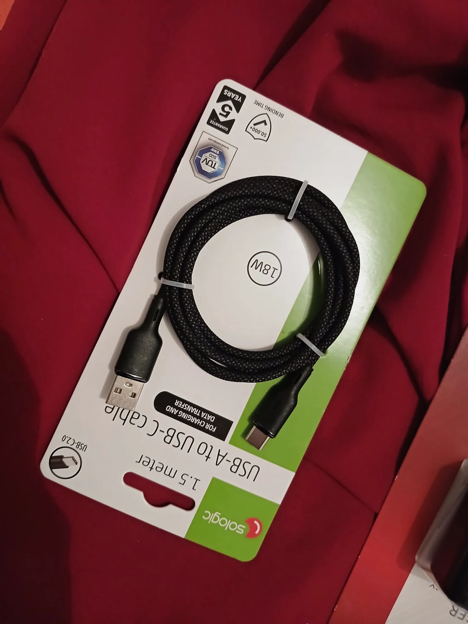 Câble Sologic USB-A vers USB-C 1,5m