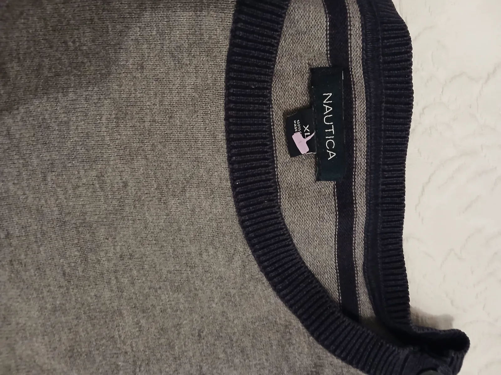 Pull Nautica gris et bleu rayé taille XL authentique 100% – COS – taille XL 4