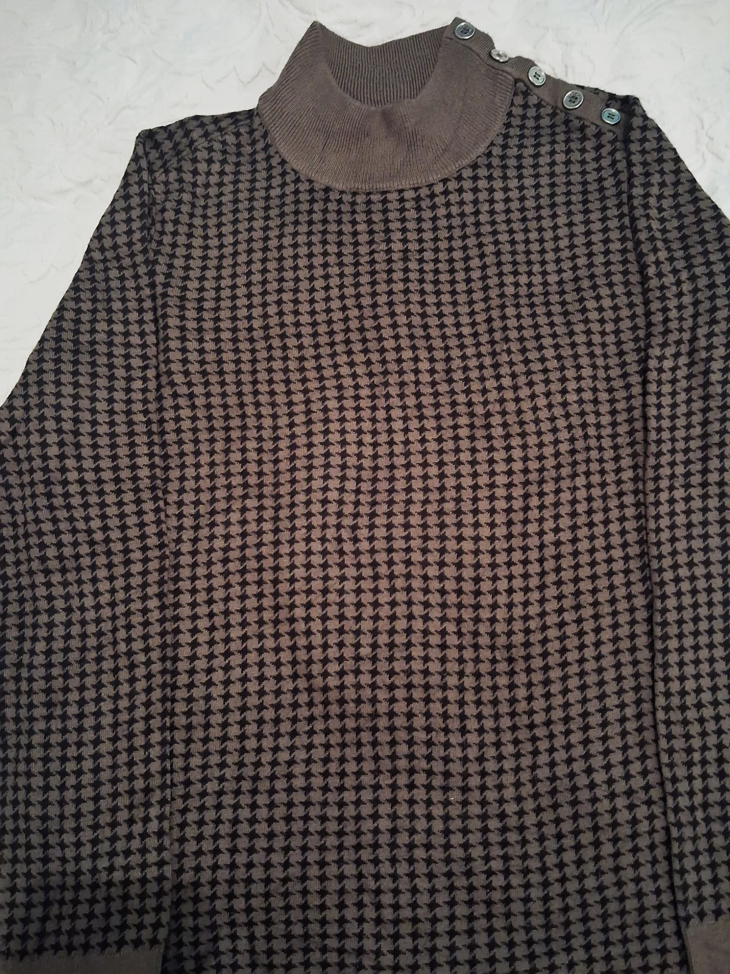 Pull col montant Calvin Klein motif pied-de-poule
