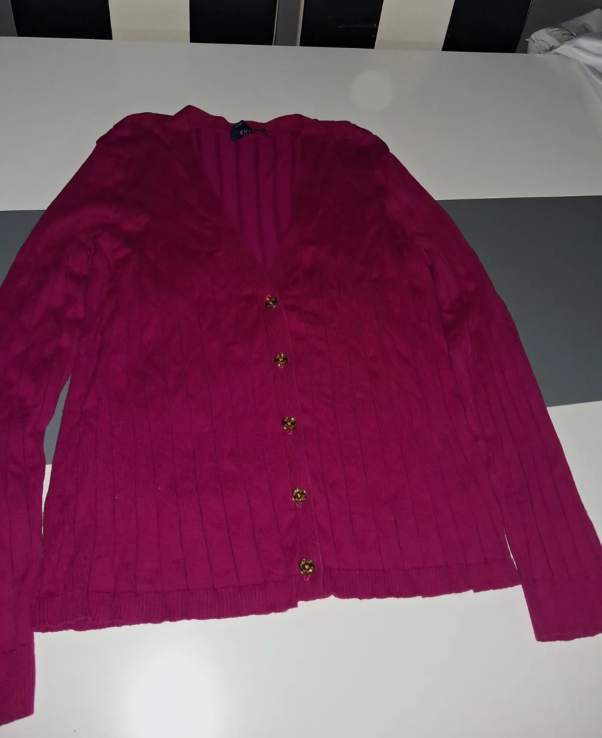 Gilet cardigan rose fuchsia Chaps taille L – Chaps – taille L 2