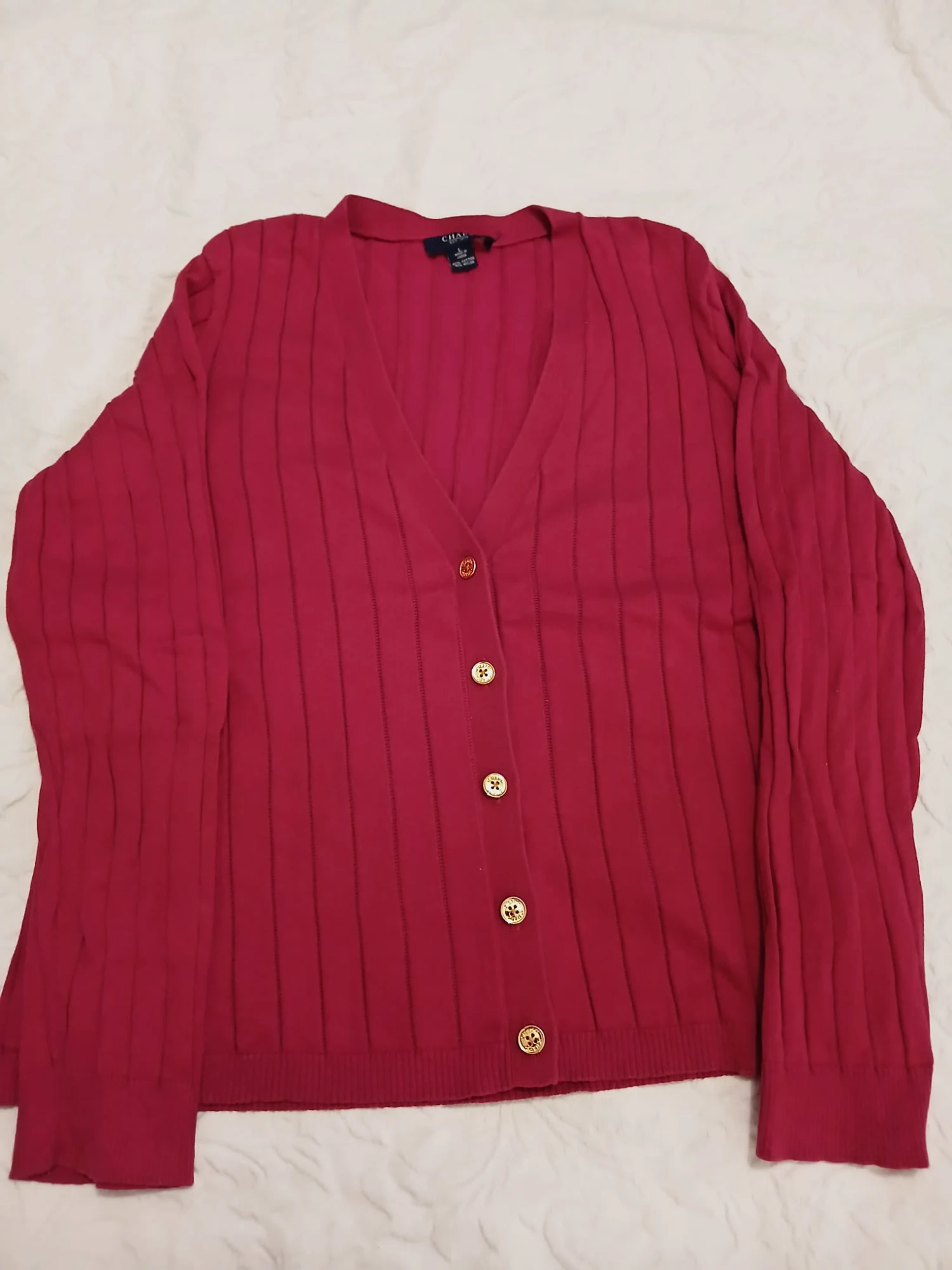 Gilet cardigan fuschia Chaps taille L