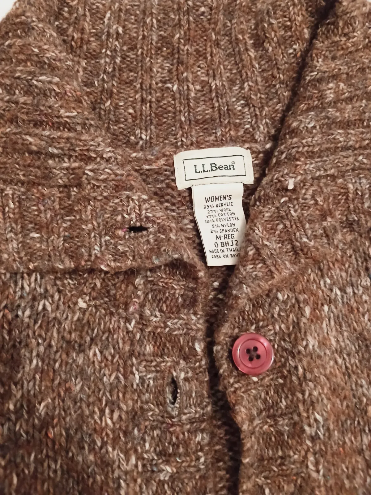 Gilet en maille torsadée marron L.L.Bean authentique 100% – L.L.Bean – taille L 2