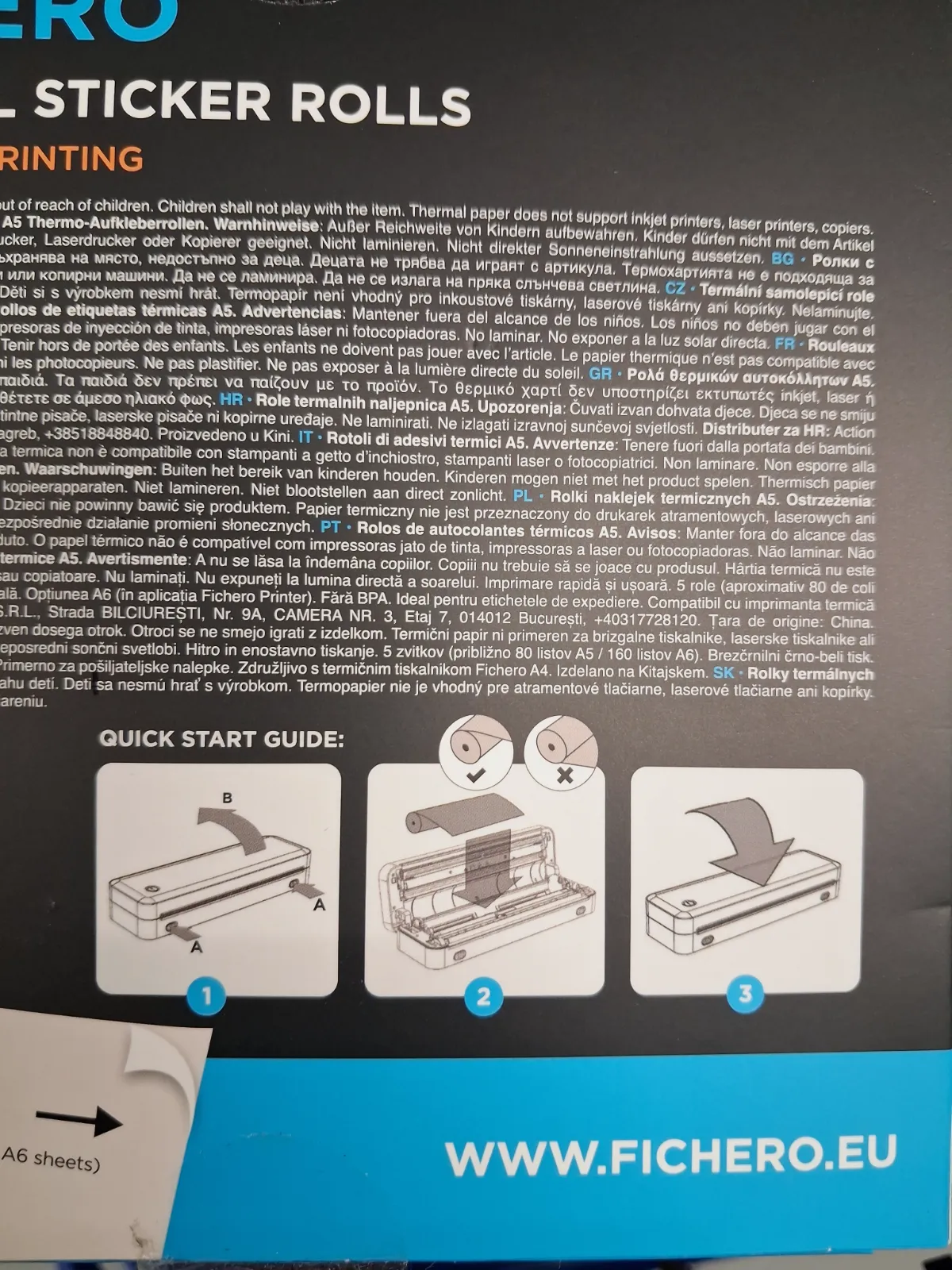 Rouleaux adhésifs thermiques A5 Fichero – Fichero 4