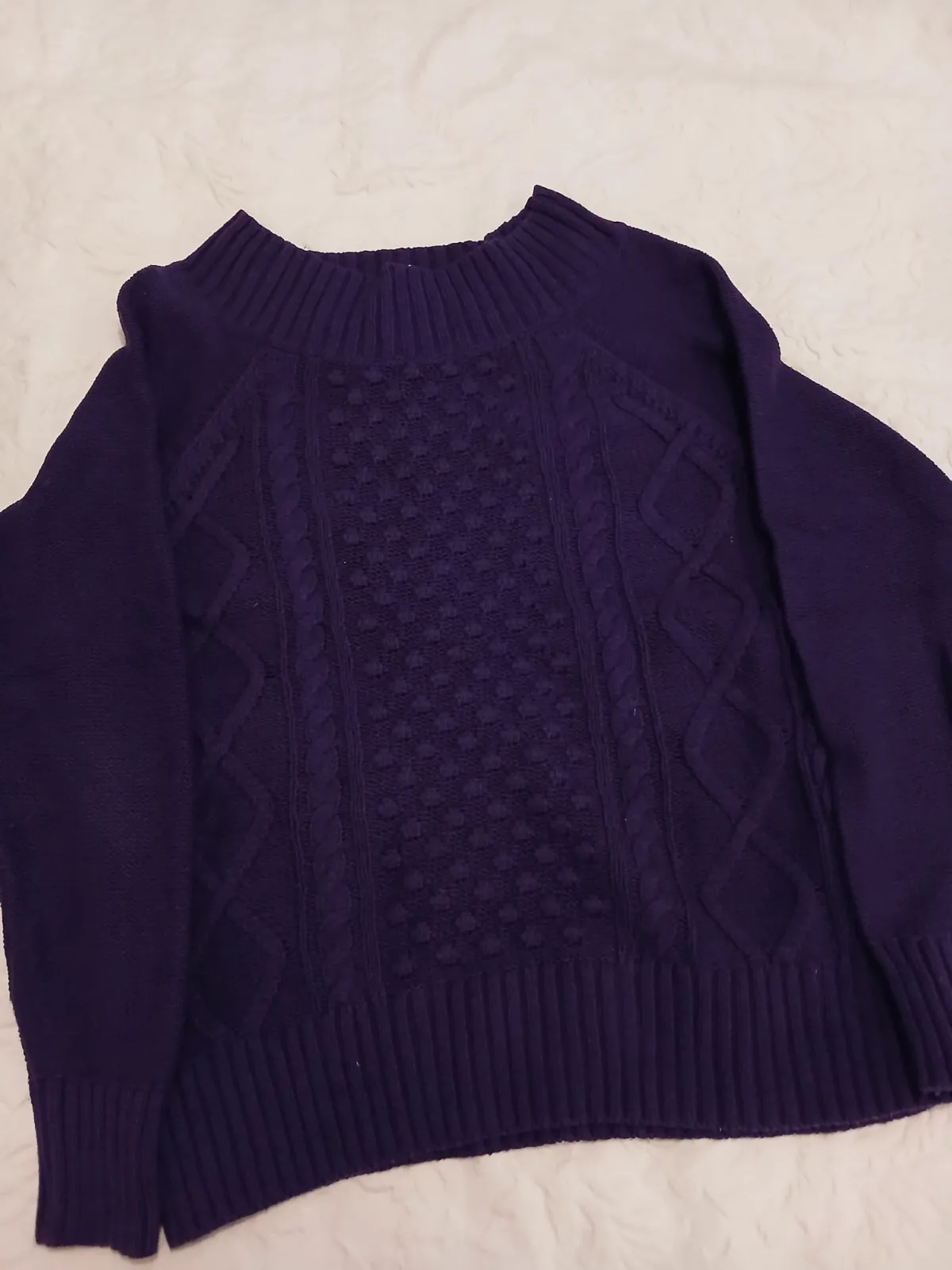 Pull en maille torsadée Chaps violet – Chaps – taille M 2