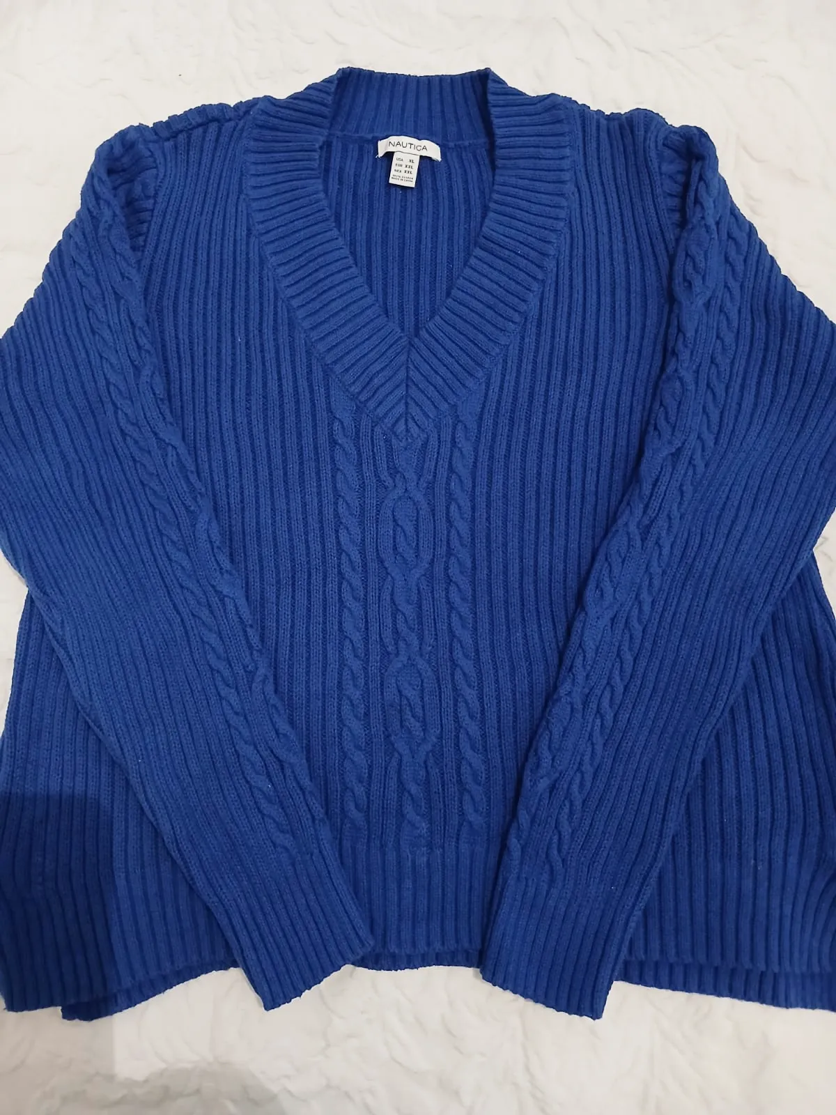 Pull col V en maille torsadée Nautica – Nautica – taille L 2