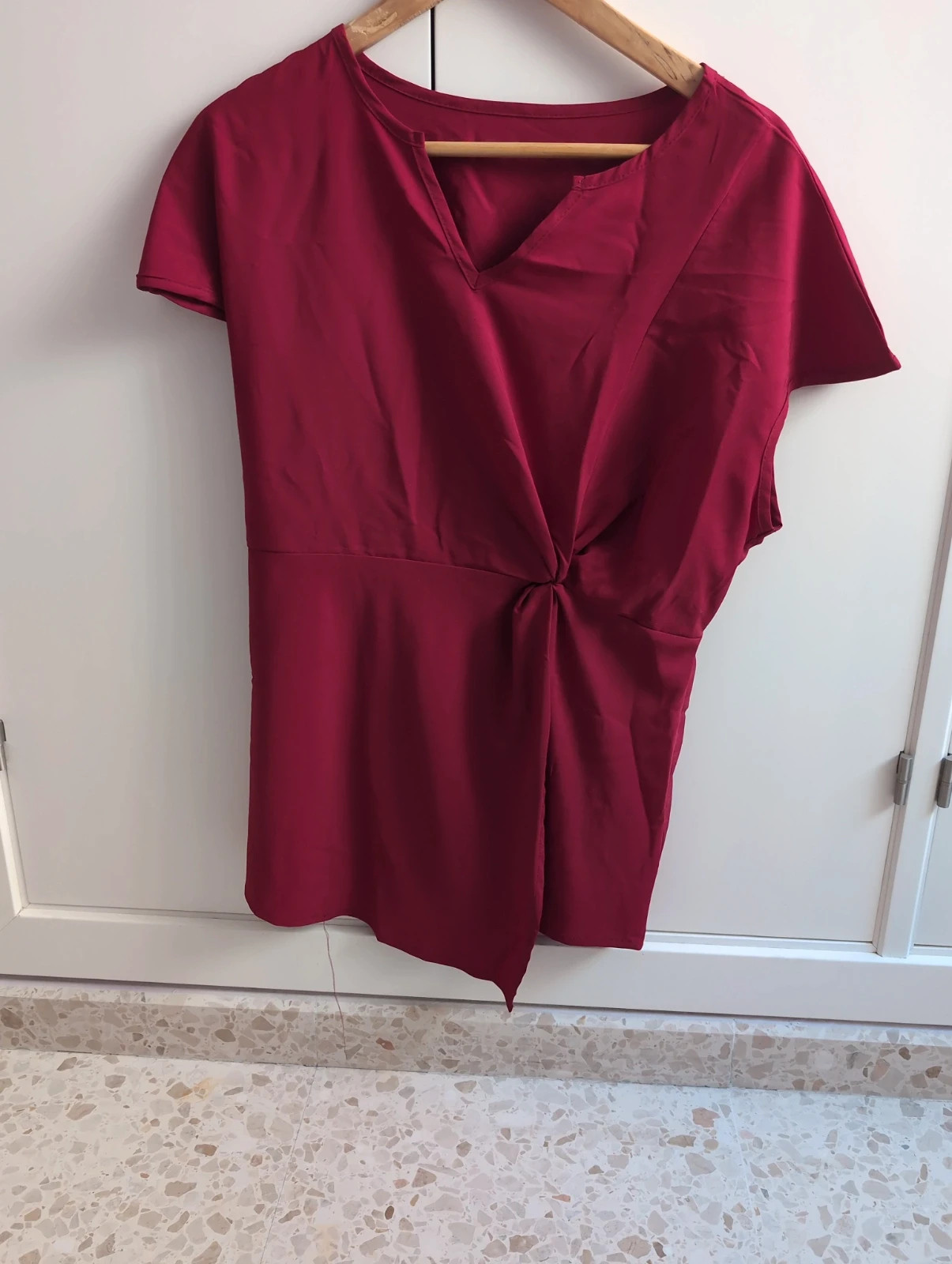 Elegante blusa mujer entre rojo oscuro y burdeos talla XL – Local – taille XL 3
