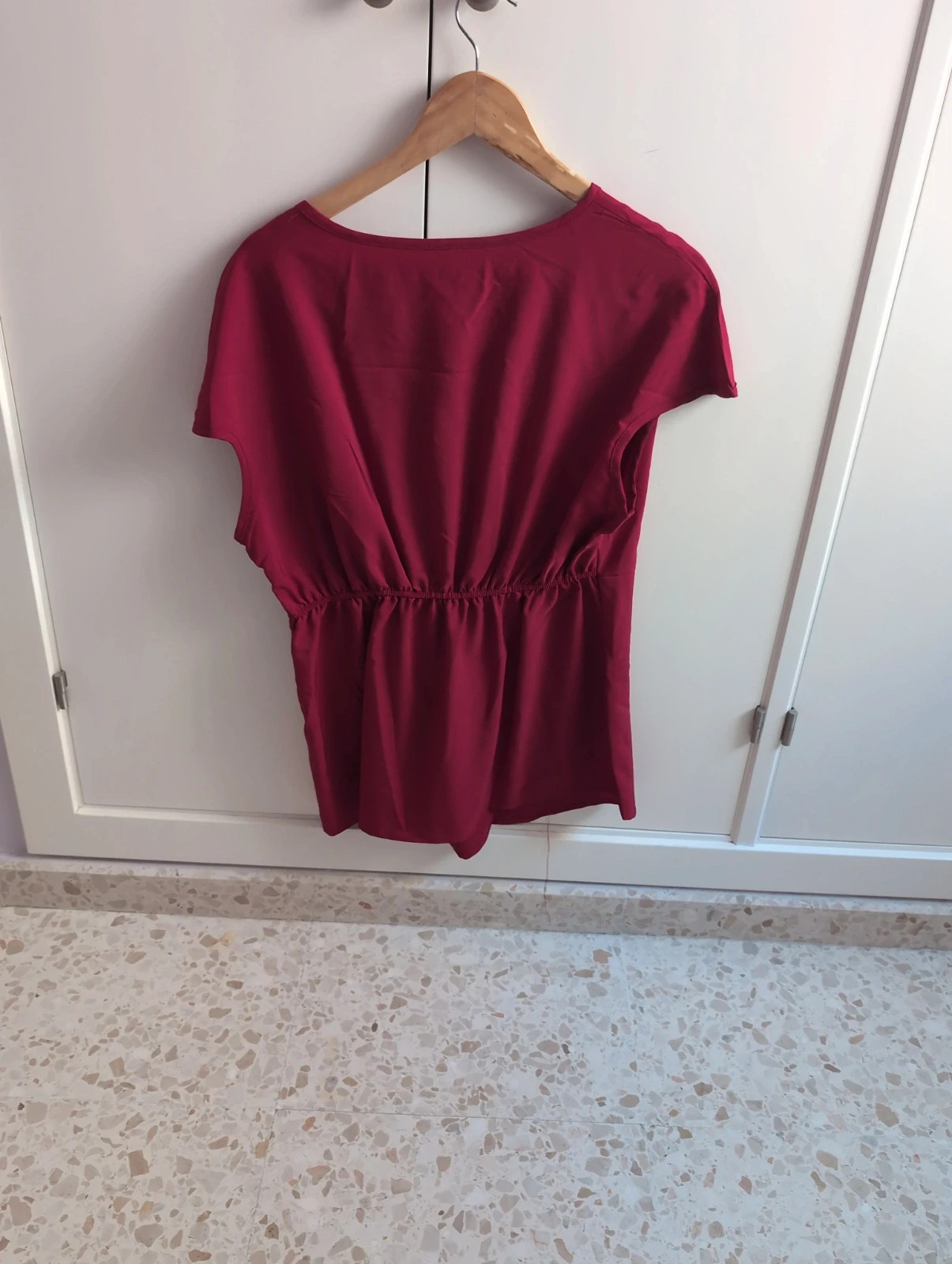Elegante blusa mujer entre rojo oscuro y burdeos talla XL – Local – taille XL 4