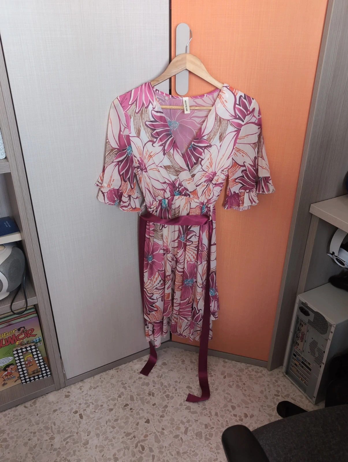 Vestido estampado tono fucsia talla única – New Collection – taille Taille unique