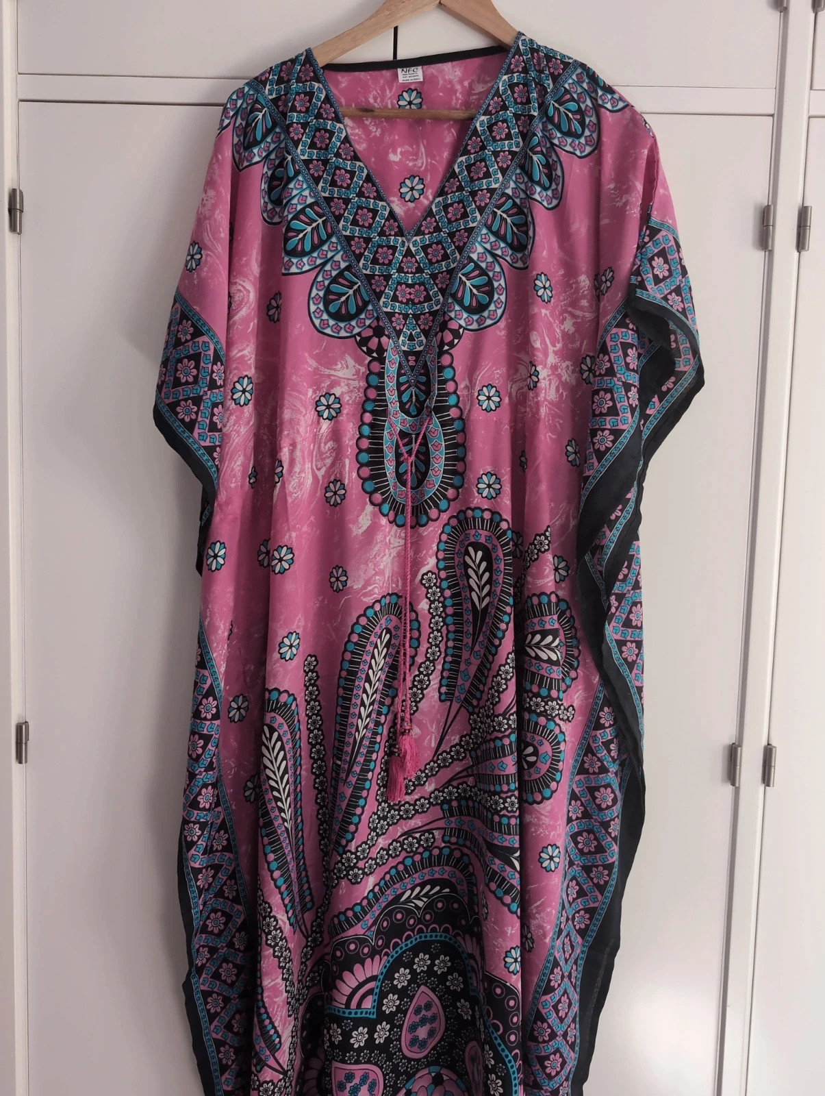 Caftán estampado mujer predominio fucsia talla única – Local – taille Taille unique 3