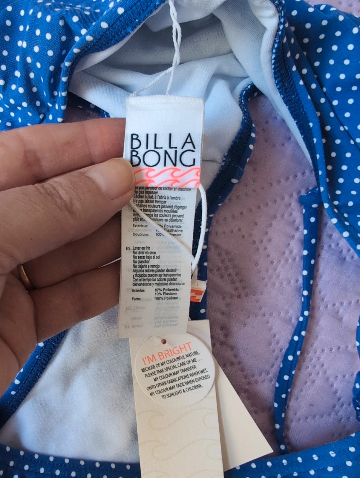 Braguitas bikini billabong talla S azul lunares blancos – Billabong – taille S / 36 / 8 5