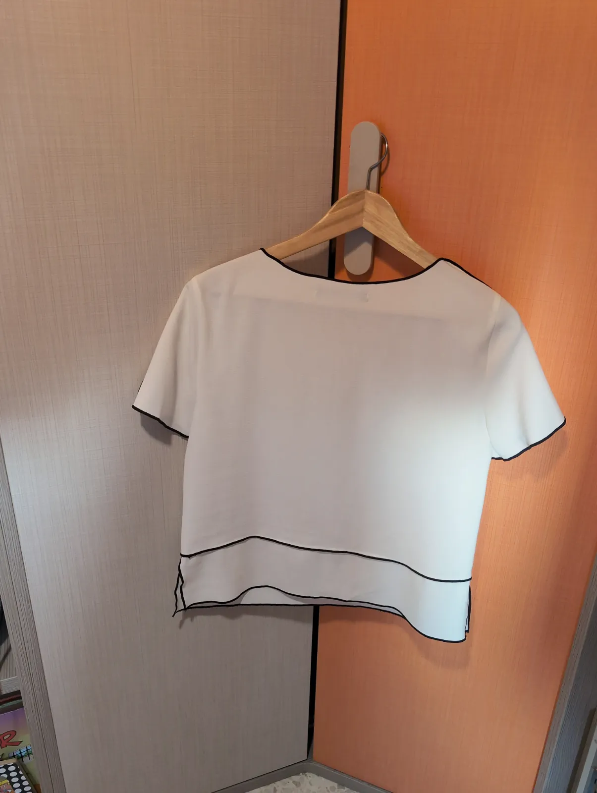 Blusa blanca Zara manga corta detalles negros – Zara – taille M 4