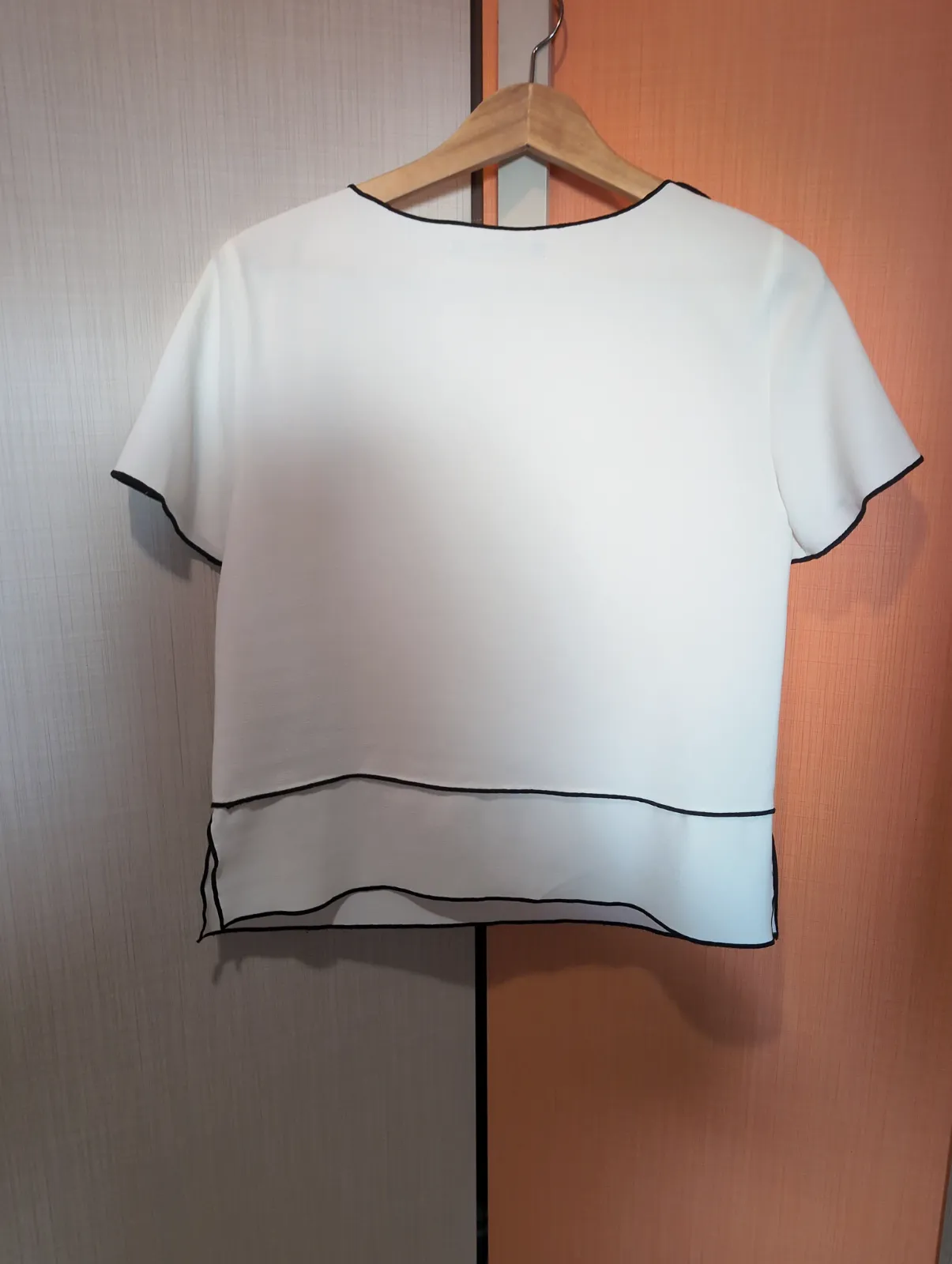 Blusa blanca Zara manga corta detalles negros – Zara – taille M 5