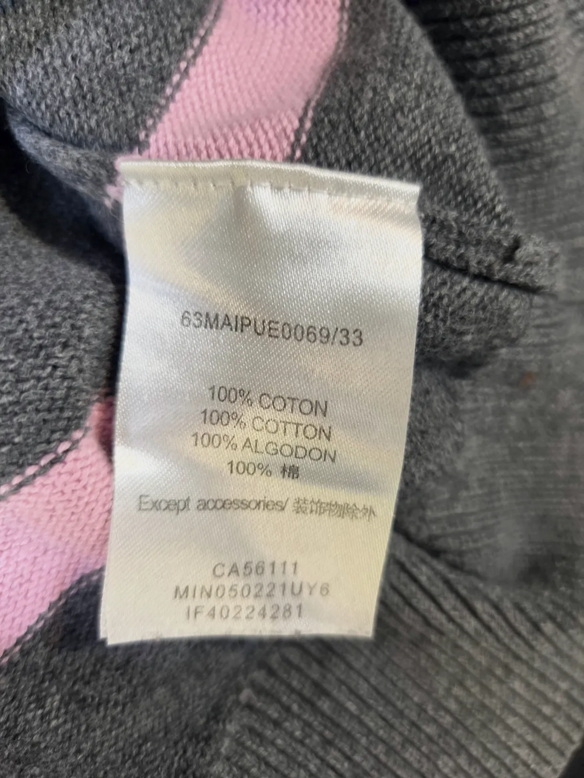Pull rayé Eden Park Rose et gris Logo Brodé Taille XL Parfait état  – Eden Park – taille XL 5
