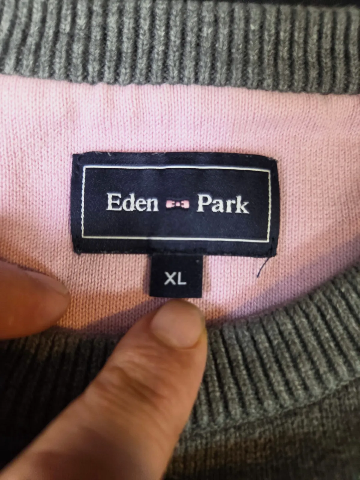 Pull rayé Eden Park Rose et gris Logo Brodé Taille XL Parfait état  – Eden Park – taille XL 4