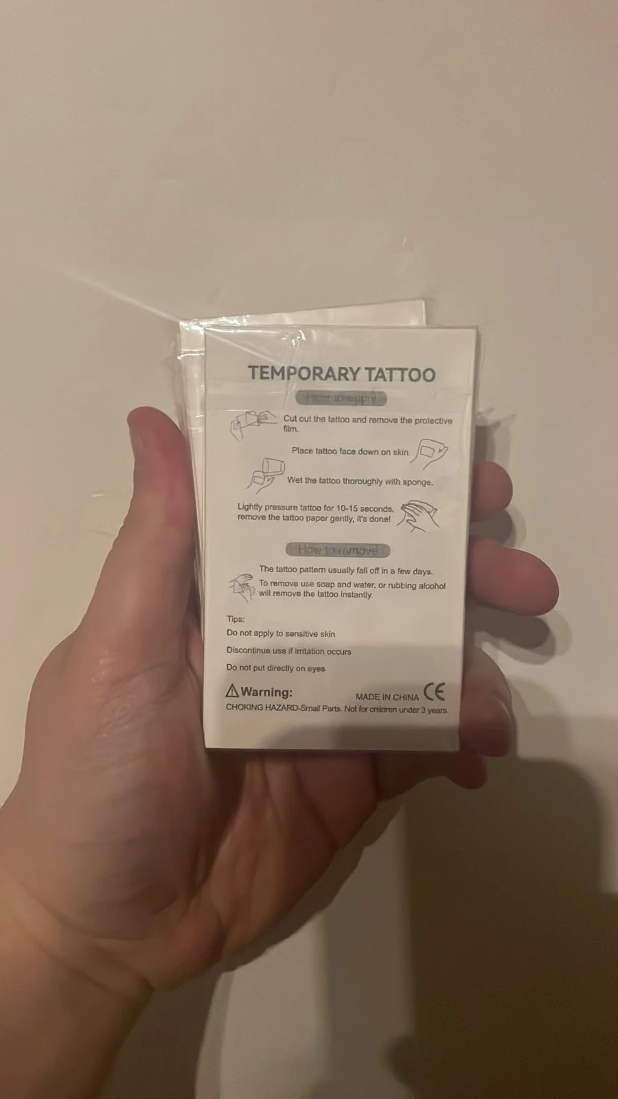 Lot de 3 paquets de tatouages temporaires – taille Taille unique 2