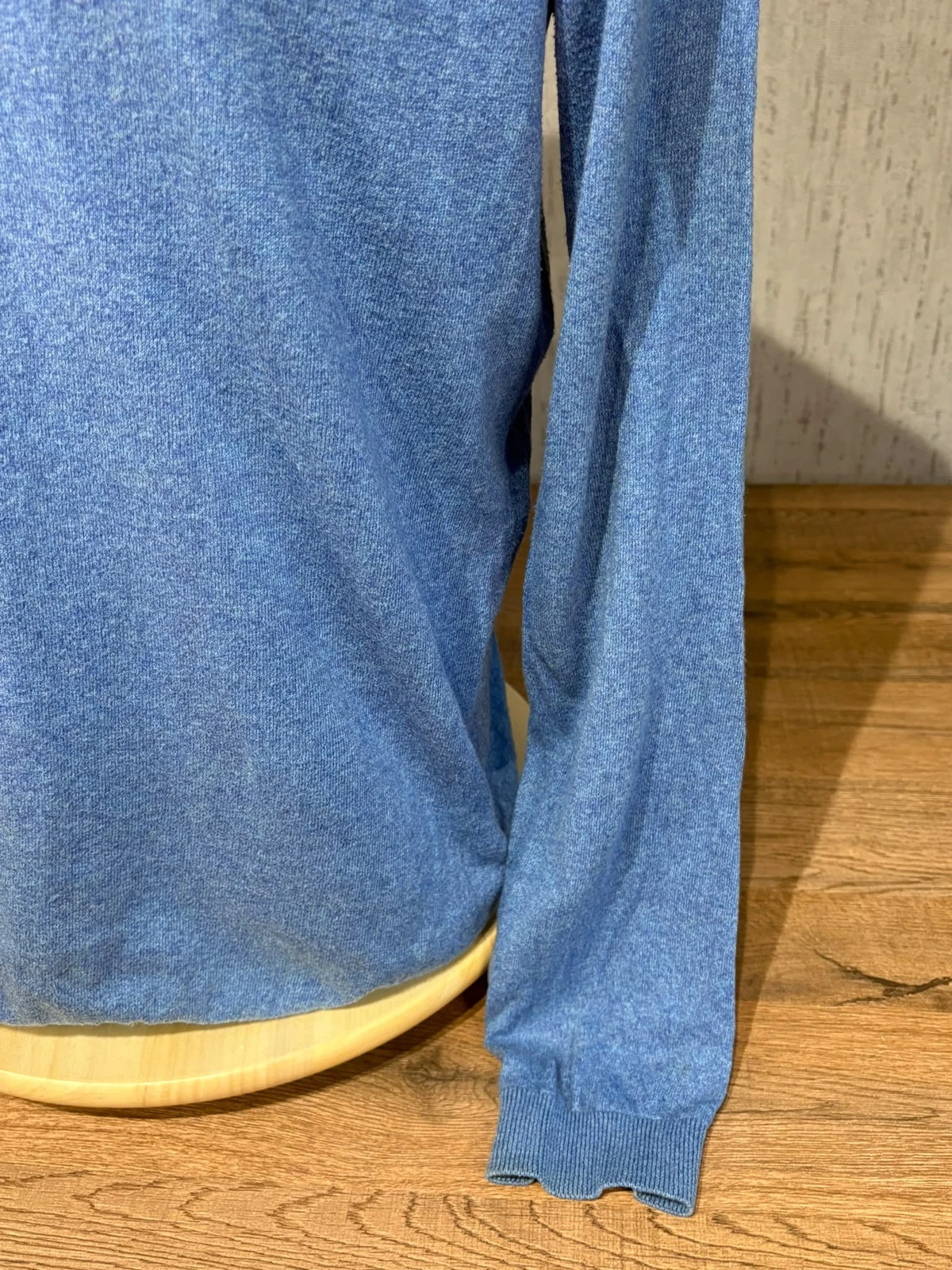 Pull Col V Boss Hugo Boss Bleu Chine Coton Taille L Regular Fit Logo Brode – Hugo Boss – taille L 5