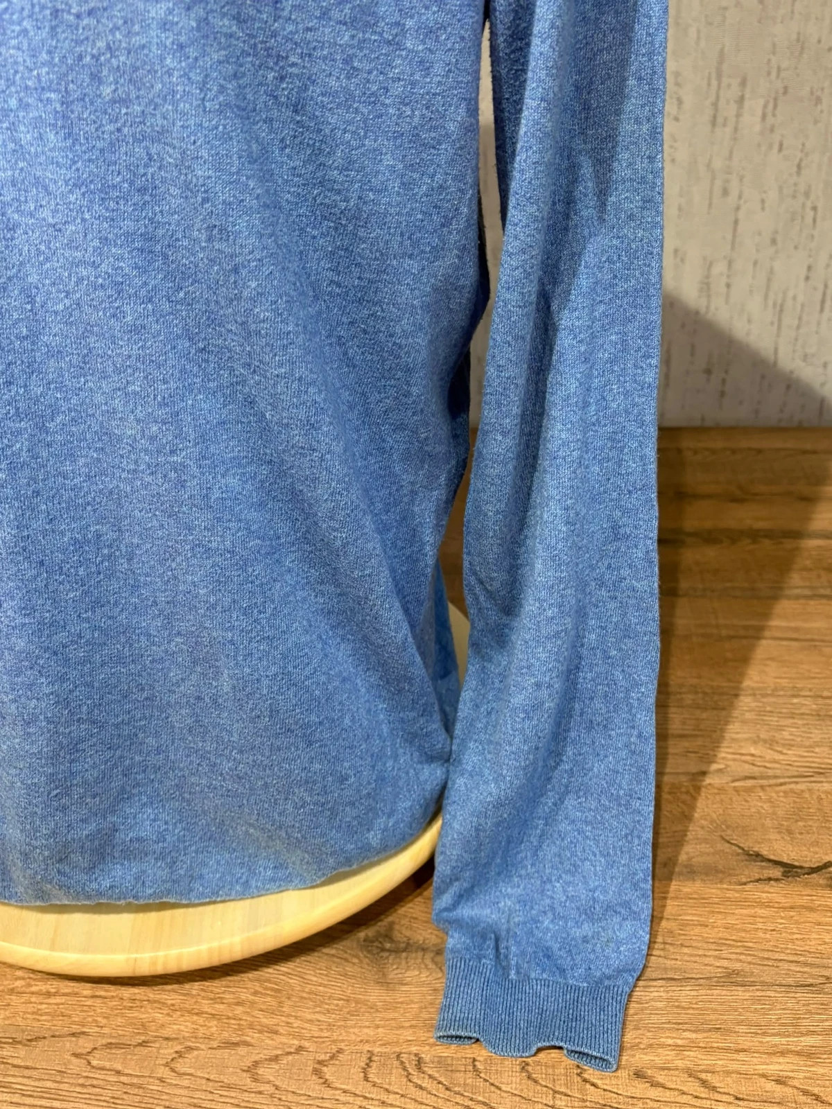 Pull Col V Boss Hugo Boss Bleu Chine Coton Taille L Regular Fit Logo Brode – Hugo Boss – taille L 4