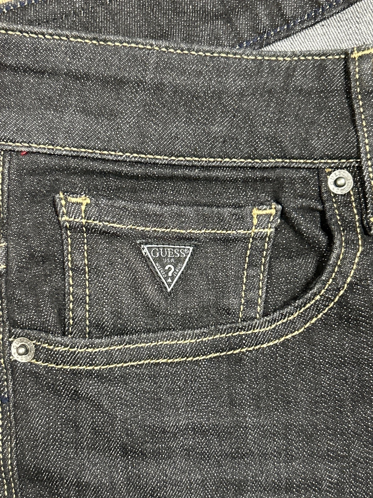 Jean Guess (9) Bleu Marine Brut Raw Cut Taille W28 Straight Denim Premium – GUESS – taille W28 | FR 38 3