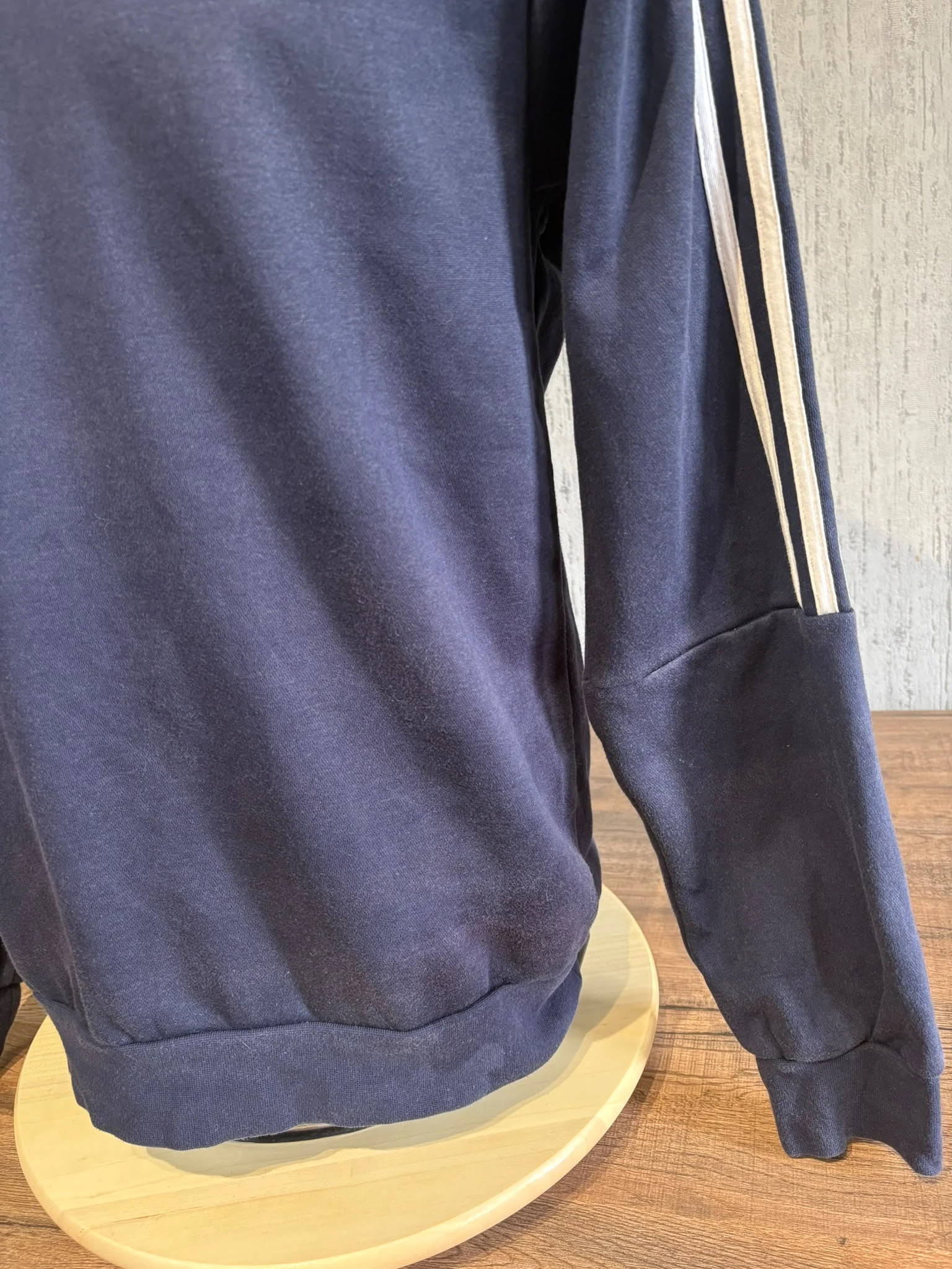 Sweat-shirt Adidas 3 Bandes Bleu Marine Taille M Logo Brode Sportswear Homme – adidas – taille M 2