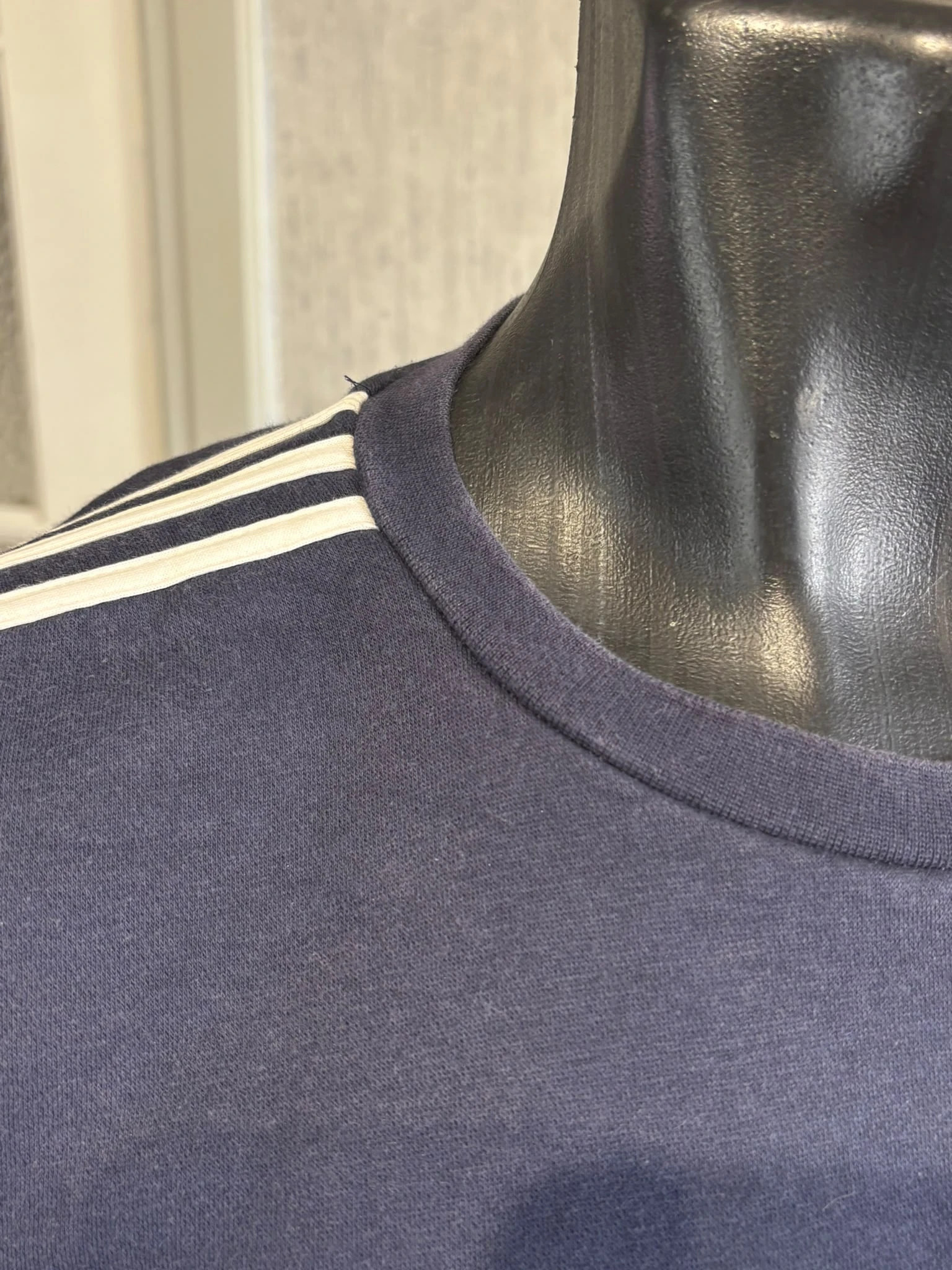 Sweat-shirt Adidas 3 Bandes Bleu Marine Taille M Logo Brode Sportswear Homme – adidas – taille M 4