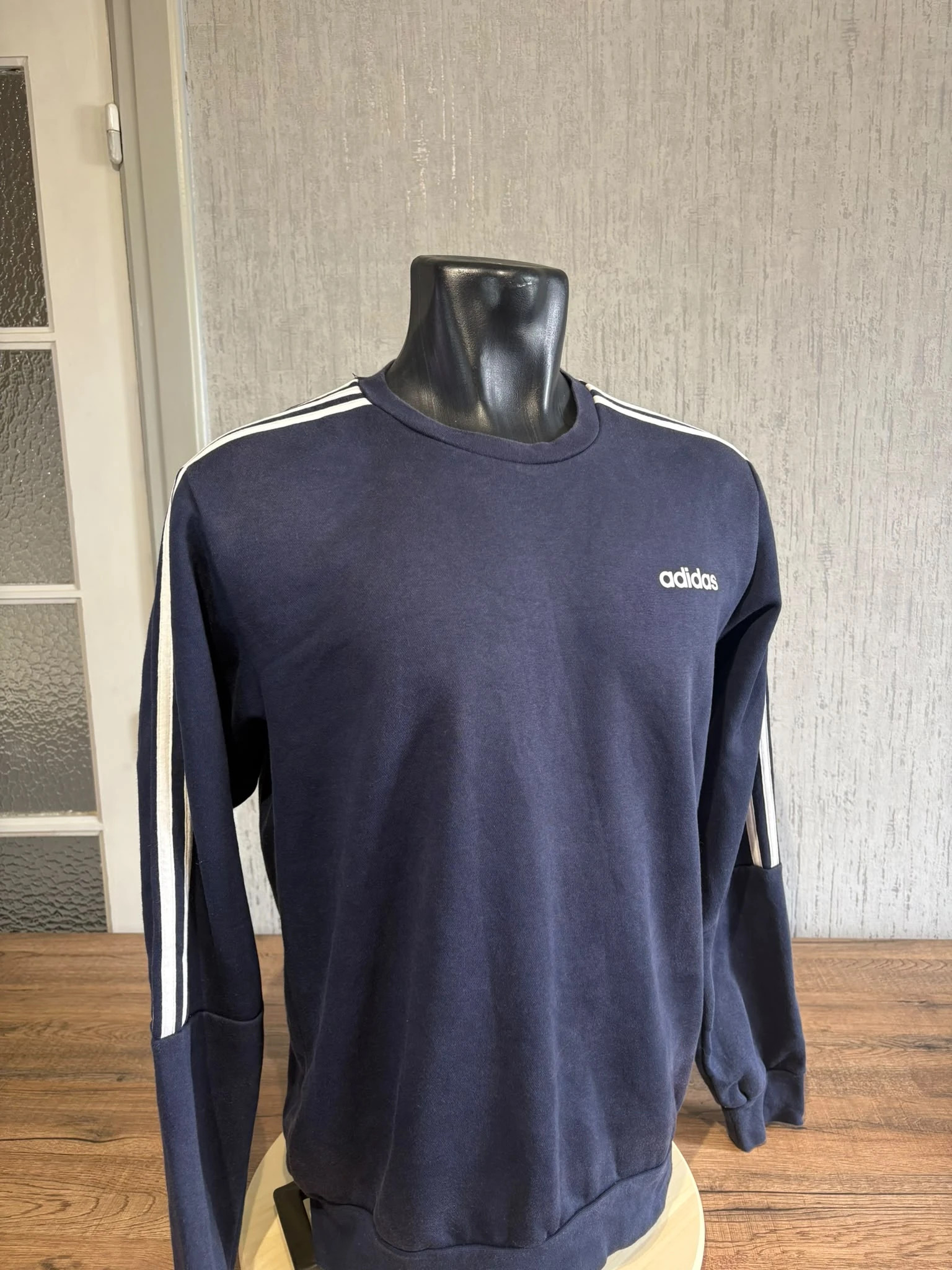 Sweat-shirt Adidas 3 Bandes Bleu Marine Taille M Logo Brode Sportswear Homme – adidas – taille M 3