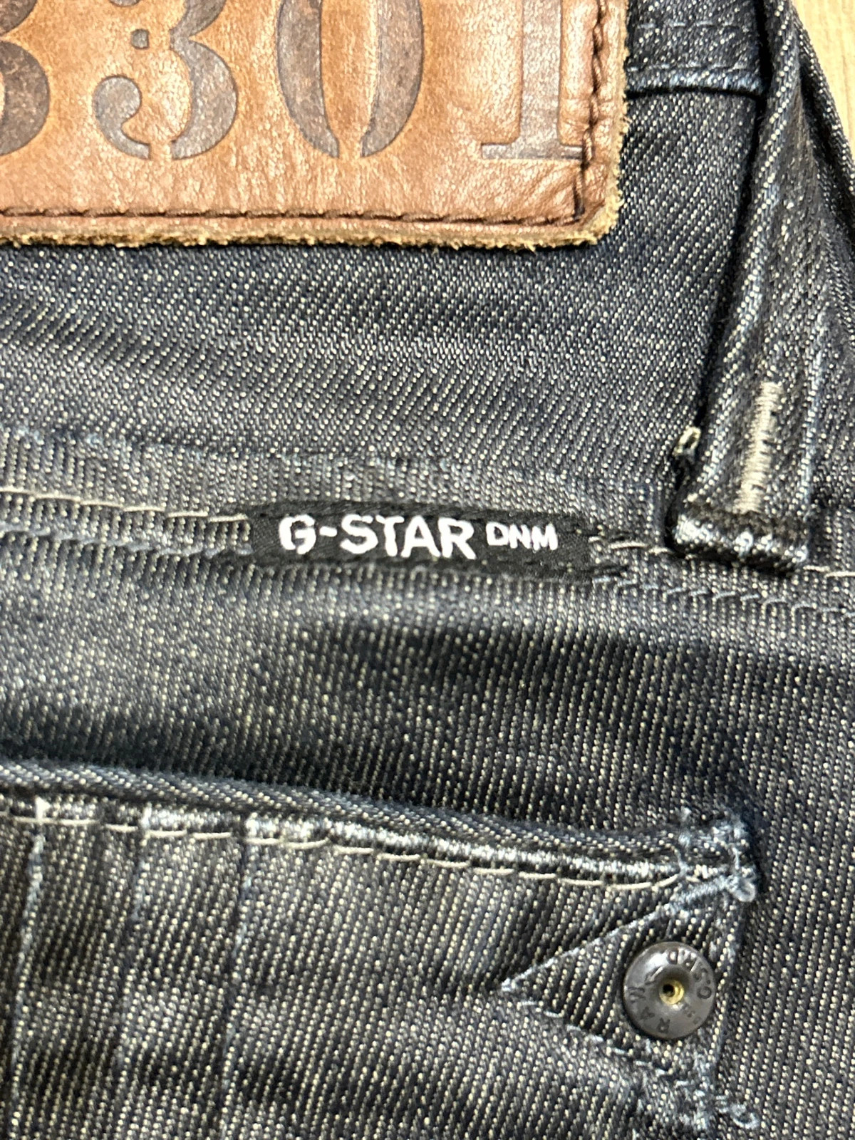 Jean G-Star Raw 3301 (7) Slim Straight Noir Brut Brut Stretch W33 L32 – G-Star RAW – taille L 3