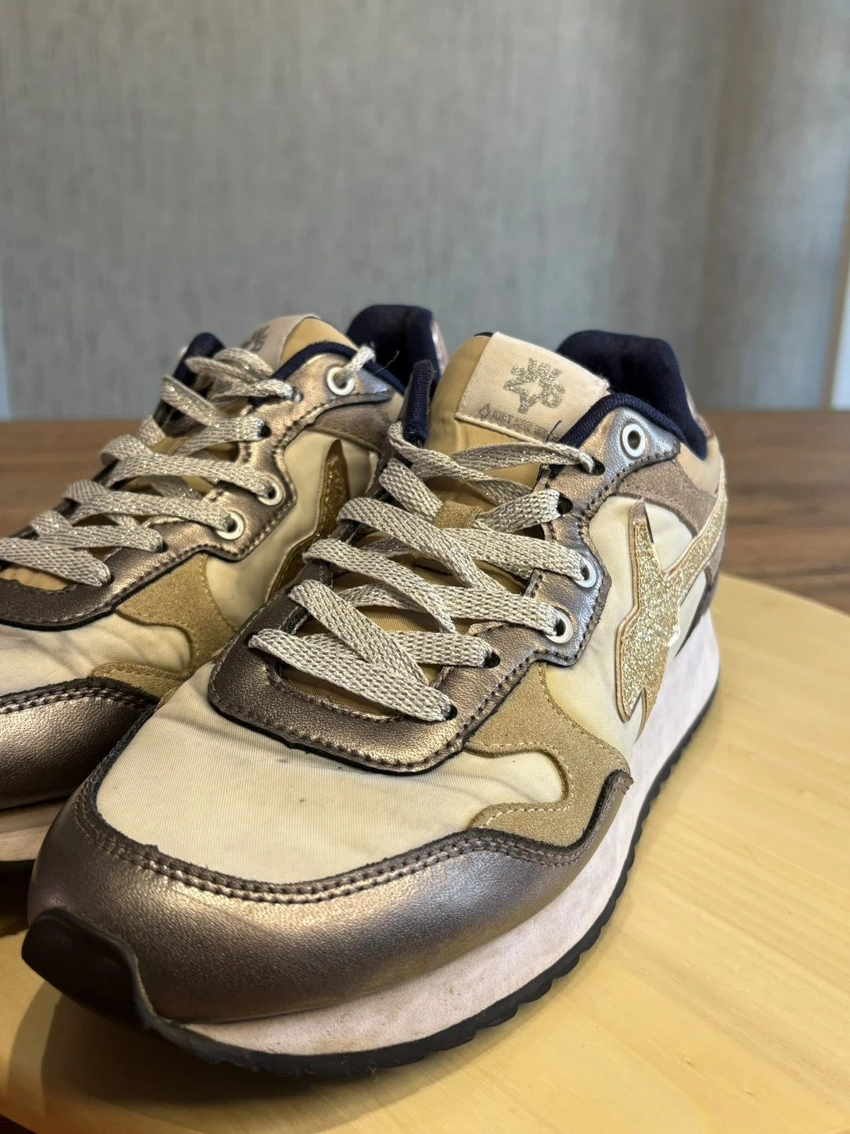 Baskets W6YZ Wizz Paillettes Etoile Doree et Bronze Taille 40 Sneakers Femmes – W6YZ – taille 40
