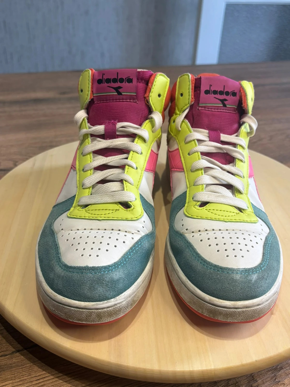 Baskets Montantes Diadora MI Basket Multicolor Taille 40 Sneakers Retro Vintage