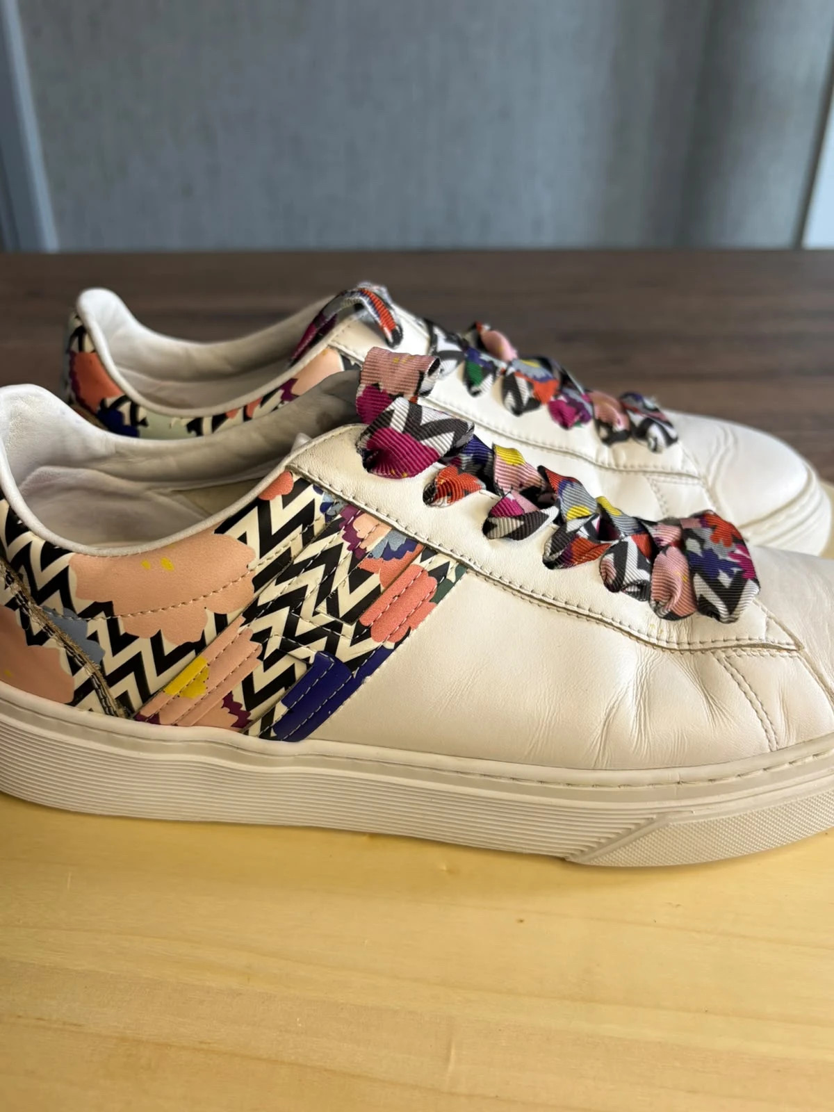Baskets Hogan Cuir Blanc et Imprime Graphique Multicolore Taille 38 Sneakers – Hogan – taille 38