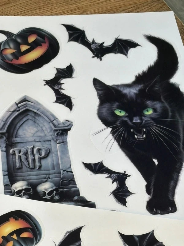 Lot Stickers 8XA4 Halloween Autocollants Chat Noir Citrouilles Chauves-Souris Tombe RIP – Halloween 5