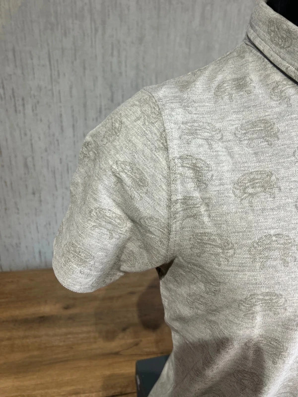Polo Dstrezzed Homme Beige Motif All-Over Elephants Taille M Coton Viscose Casual – Dstrezzed – taille M 2