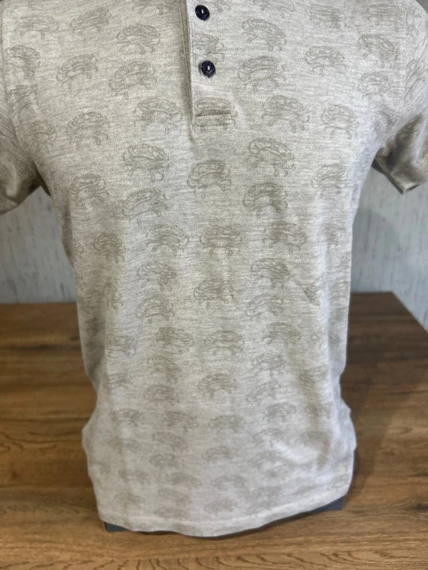 Polo Dstrezzed Homme Beige Motif All-Over Elephants Taille M Coton Viscose Casual – Dstrezzed – taille M 5