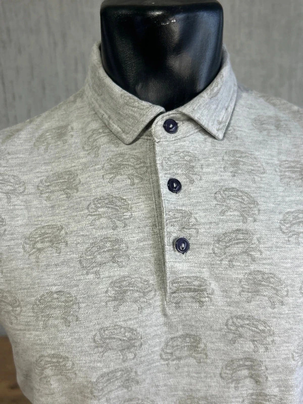 Polo Dstrezzed Homme Beige Motif All-Over Elephants Taille M Coton Viscose Casual – Dstrezzed – taille M 3