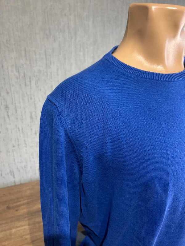 Pull Col Rond Fynch Hatton Homme Bleu Roi Superfine 2-Ply Coton Taille M – Finshley & Harding – taille M 2