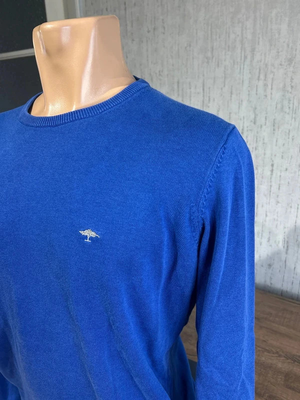 Pull Col Rond Fynch Hatton Homme Bleu Roi Superfine 2-Ply Coton Taille M – Finshley & Harding – taille M 4