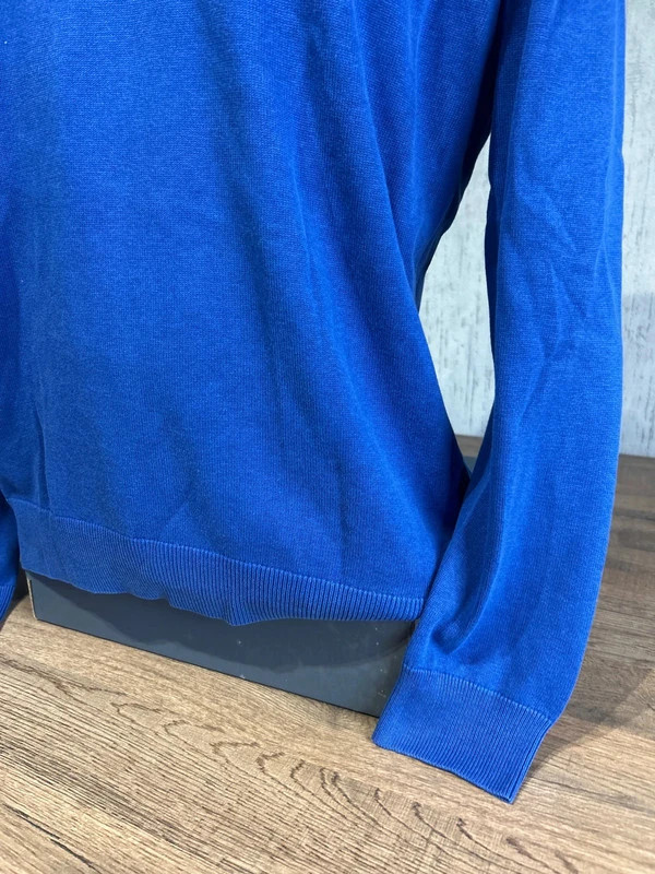 Pull Col Rond Fynch Hatton Homme Bleu Roi Superfine 2-Ply Coton Taille M – Finshley & Harding – taille M 5