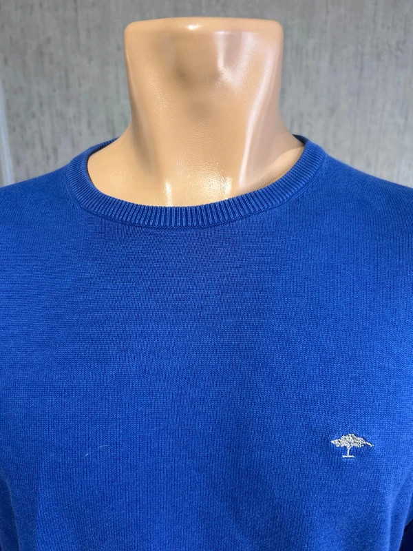 Pull Col Rond Fynch Hatton Homme Bleu Roi Superfine 2-Ply Coton Taille M – Finshley & Harding – taille M 3