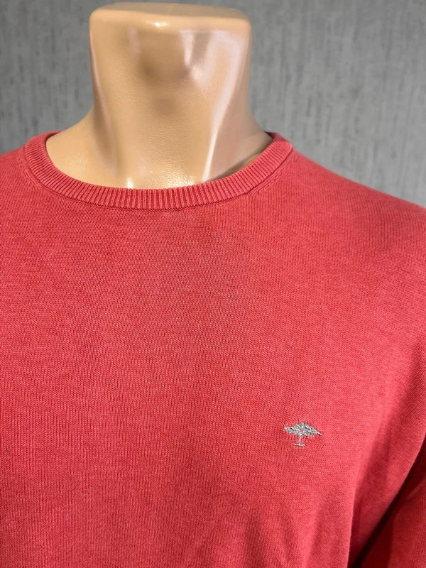 Pull Col Rond Fynch Hatton Homme Rouge Terracotta Superfine Coton Taille M – Fynch-Hatton – taille M 3