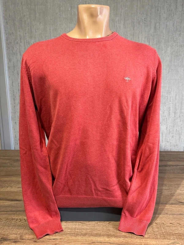 Pull Col Rond Fynch Hatton Homme Rouge Terracotta Superfine Coton Taille M – Fynch-Hatton – taille M