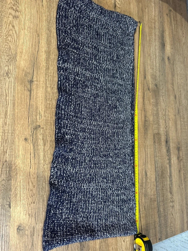 Echarpe Col Snood Maille Tricot Bleu Marine Et Blanc Taille Unique Chaud Hiver 5