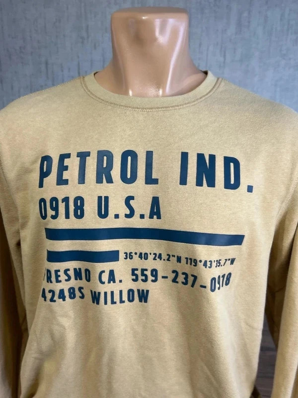 Sweat Col Rond Petrol Industries Homme Beige Sable Imprime U.S.A Taille L – Petrol Industries – taille L 3