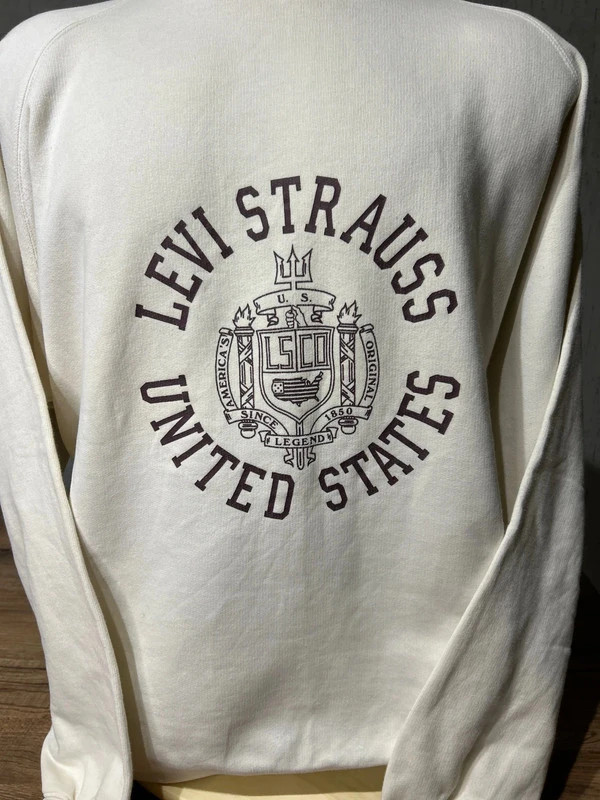 Sweat Levi's Vintage Blanc Crème Taille XL Grand Imprimé Logo Arch Logo USA – Levi's – taille XL 2