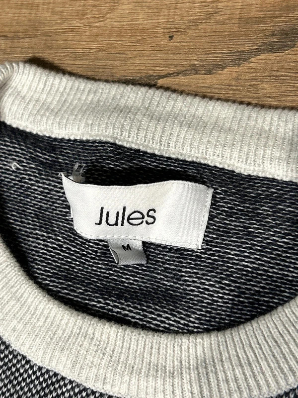 Pull Jules Tricolor Gris Clair Anthracite Blanc Taille M Maille Poche Poitrine – Jules – taille M 4