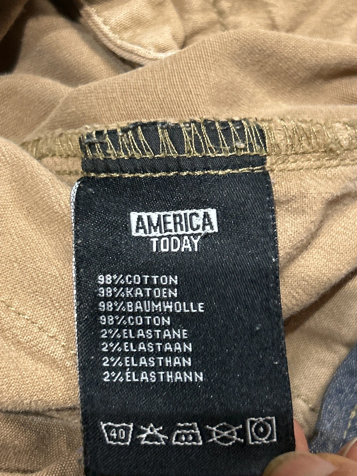 Pantalon Chino America Today (5) Parker Slim Beige W29 L32 Homme Stretch – America Today – taille W28 | FR 38 4