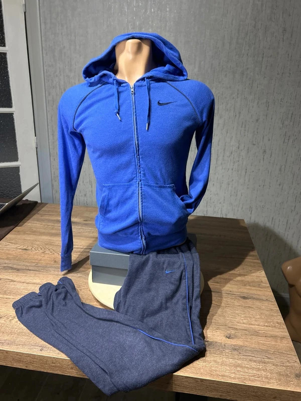 Survêtement Nike Ensemble Veste Capuche Bleu & Pantalon Gris Taille XS Sportswear