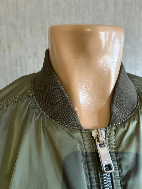 Veste Bomber Zara Man Homme Vert Kaki Satin Taille L Doublure Matelassée Style Aviateur zara – Zara – taille L 3