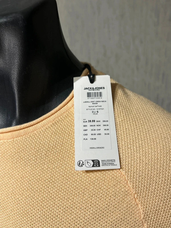 Pull Jack & Jones Neuf Avec Etiquette Jaune Pastel Pêche Taille S Maille Texturée – Jack & Jones – taille S 3
